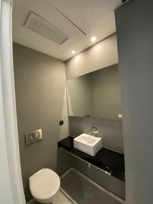 a bathroom with a white toilet and a sink at Apartamento dúplex en el corazón de Valencia in Valencia