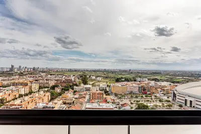 a view of a city from a building at B48 Valencia Feria in Valencia