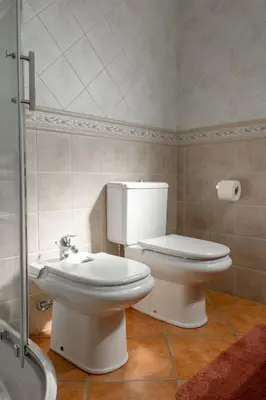 a bathroom with a toilet and a sink at Your Paradise with Pool - 2 min from Beach in Moncófar