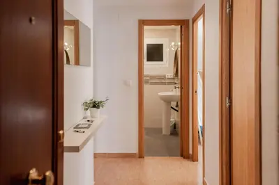 a small bathroom with a sink and a toilet at Apartamentos FV Flats Valencia - Mestalla 5 in Valencia