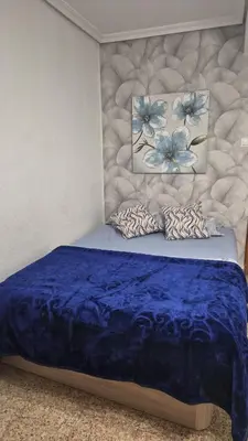 a bedroom with a bed and a flat screen tv at democracia delux in Valencia