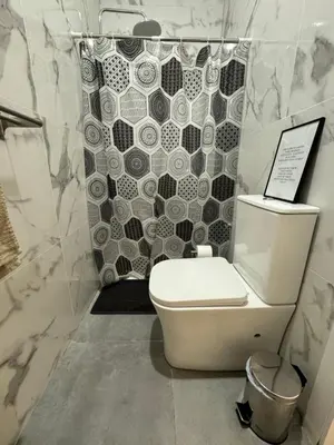 a bathroom with a toilet and a tile shower at Habitacion privada con baño privado II in Valencia