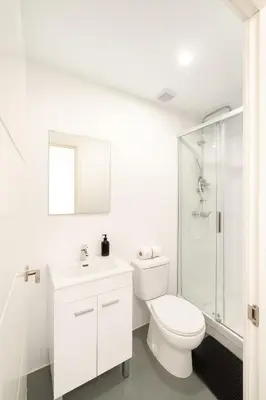 a white bathroom with a toilet and a shower at Your Apartment In The Center-Ruzafa 8C in Valencia
