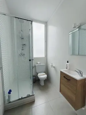 a bathroom with a shower and a toilet and a sink at Apartment Ruzafa Market 9B in Valencia