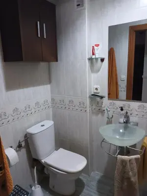 a bathroom with a toilet and a sink at Alquilo habitación 24 euros por noche Super Top in Valencia