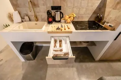 a kitchen with a sink and a counter top at Suite junto Ciudad de las Ciencias - Manolito 2 in Valencia