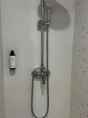 a shower in a bathroom with a shower head at Viva Valencia Apartments - Arte & Reflejos in Valencia