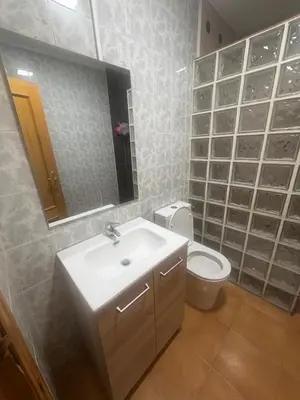 a bathroom with a sink and a toilet and a mirror at Danner in Valencia