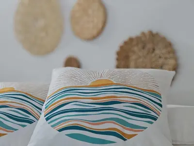a bedroom with a white bed and a ladder at SeaSuites Blue - Casa cerca del mar en Cullera in Mareny de San Lorenzo