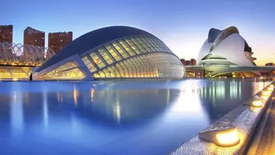 a view of a building with a city in the background at Pinedo Playa Rustico in Valencia