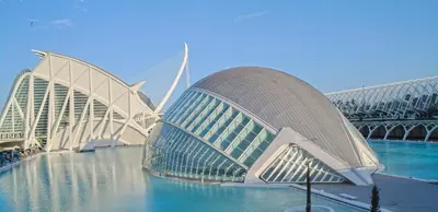 a building that is sitting in the water at Mestalla Silence in Valencia