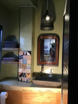 a living room with a couch and a table at Stunning appartment for rent in Valencia in Valencia