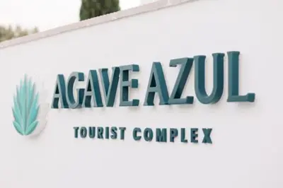 a sign for azona azul tourist complex at Monte Taxco Escapada perfecta en un entorno único in Torrent