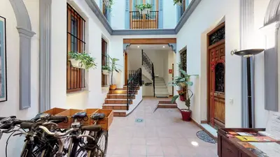 a hallway with bikes parked in a building at Edificio Palomar - PalomarGroup in Valencia