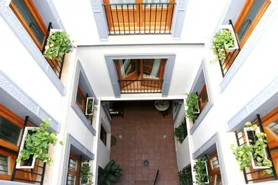 an internal view of a building with plants at Edificio Palomar - PalomarGroup in Valencia