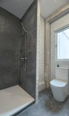 a bathroom with a shower and a toilet at La Casa Verde - Ruzafa in Valencia