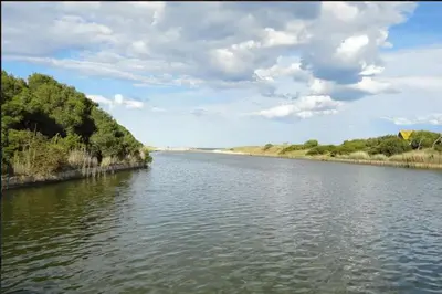 a river with trees on the side of it at Casa Pescadores de Vallterra in El Palmar