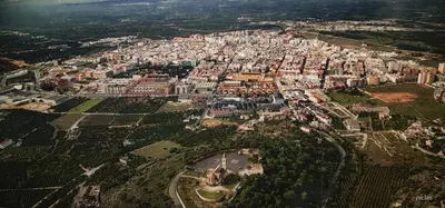 an aerial view of a city with many buildings at Hotel Avenida Plaza in Alzira