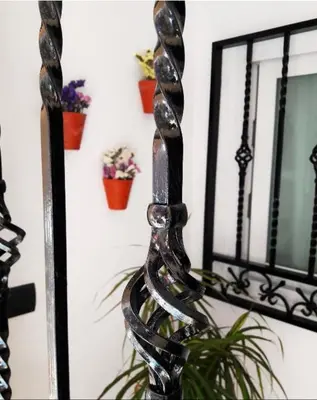 a mirror with plants and flower pots on a wall at Casa Cabanyal in Valencia