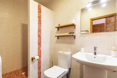 a bathroom with a toilet and a sink at Casa Sibarita in Rafelguaraf