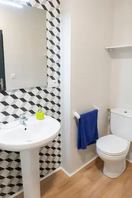 a bathroom with a sink and a toilet at Albergue Juvenil Colegio Mayor Galileo Galilei in Valencia