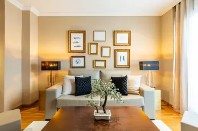 a living room with a couch and a table at MD Abastos in Valencia