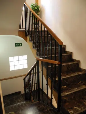 a stairway with a stair case with a plant on it at Hotel Beatriz in Burriana
