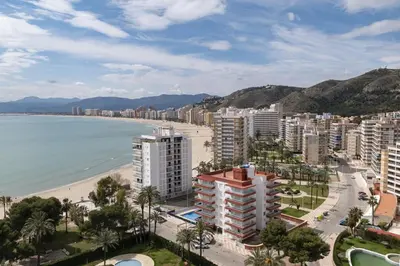 a view of a beach and buildings and the ocean at Florazar 2, Vi-15-A in Cullera