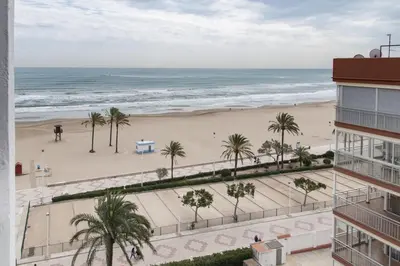 a view of the beach from the balcony of a building at Lider, 8-A in Cullera