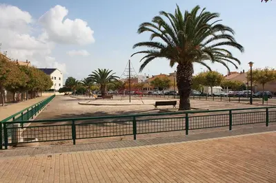 a park with a palm tree and a fence at Apartamento junto al mar Los Marineros con acceso independiente por terraza in Puzol