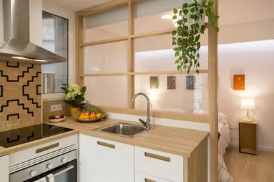 a kitchen with a sink and a window at Valencia Just in the Middle in Valencia