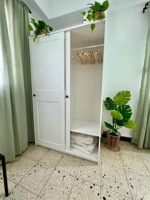 a closet with a white cabinet and a plant at Big spacious penthouse next to the sea in Valencia