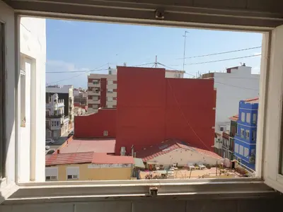 a view of a city from a window at Apartment 400 meters from the beach in Valencia