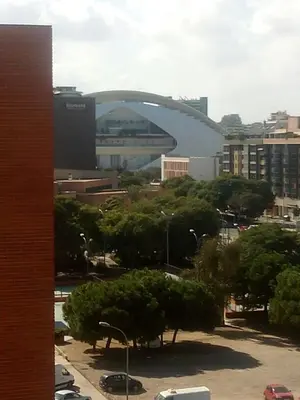 a view of a city with a bridge in the background at Casa De La Luz in Valencia