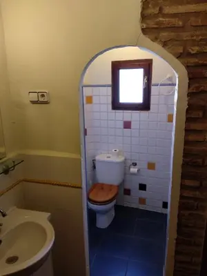 a bathroom with a toilet and a sink at Centro con encanto. in Valencia