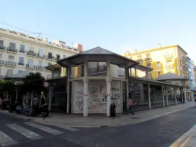 a building with graffiti on the side of a street at Your Home at Valencia, El Carme in Valencia