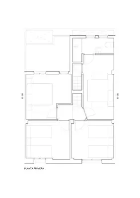 a floor plan of a house at Casa Quintero Valencia Playa Cabañal in Valencia