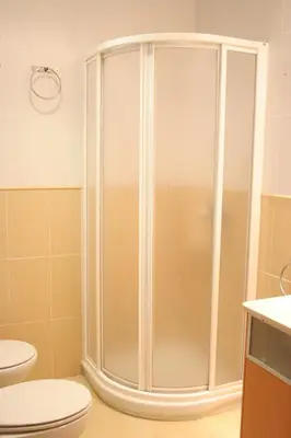 a bathroom with a shower and a toilet at Ruzafa, centro ciudad. Terraza-wifi in Valencia