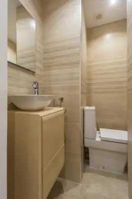 a bathroom with a sink and a toilet at Cedro flat in Valencia