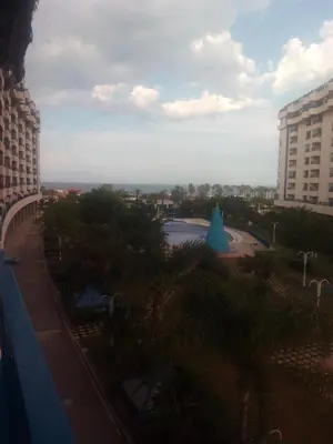 a view of a park with a blue object in a city at PATACONA MARE NOSTRUM APARTMENT in Valencia