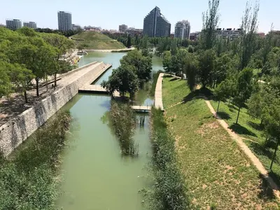 an aerial view of a river in a city at Cozy apartment in Valencia! WI-FI ! in Valencia