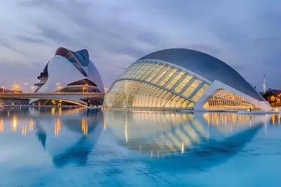 a view of the sydney opera house at night at Apartment near the BIO PARC in Valencia