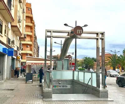 a statue of a dolphin on the side of a street at Apartment near the BIO PARC in Valencia