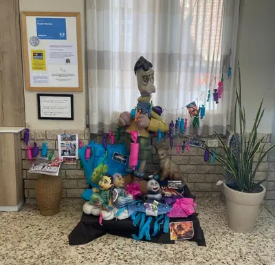 a group of toy figurines sitting on a table at Hostal Moreno in Silla