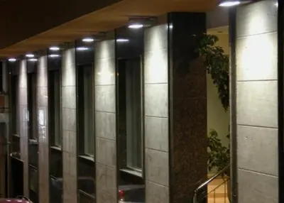 a row of mirrors on the side of a building at Maria de Luna in Segorbe