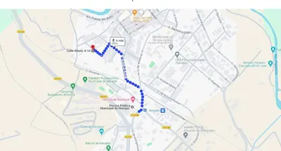 a map showing the route of a bike ride at Apartamento Casa Rafa in Navajas