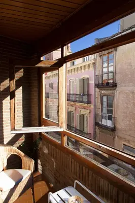 a view of a building from a window at FLORIT FLATS - Apartment Torres de Quart I in Valencia