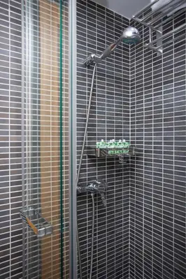 a shower in a bathroom with a shower head at SingularStays Valencia Center in Valencia