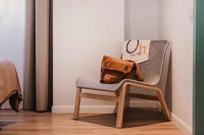 a bag sitting on a chair in a room at Lindala in Valencia