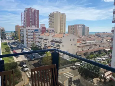 a view of a city from a balcony at Playa Valencia Residencial Sol y Mar Terraza con Vistas y Parking in Playa Pobla de Farnals